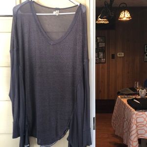 Free people loose knit Grey top